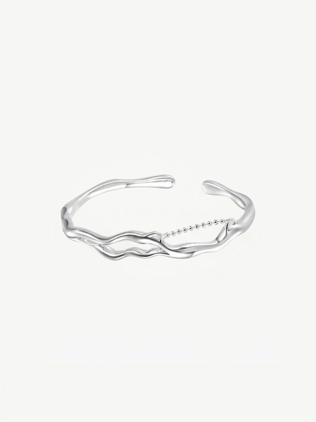Silhouette Wave Silver Bracelet-Bracelets-SoulAdorne
