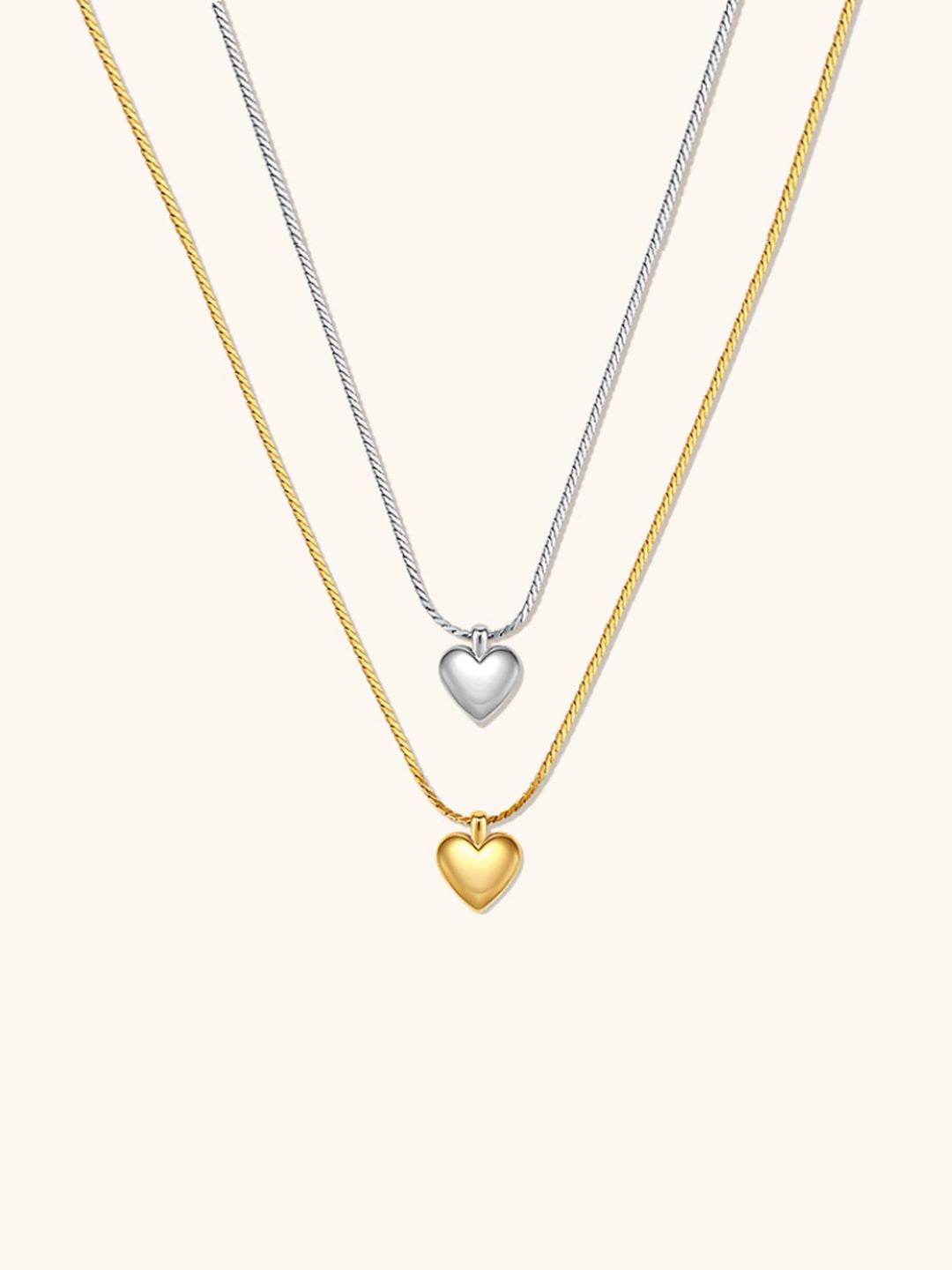 Polished Heart Charm Necklace-Necklaces-SoulAdorne