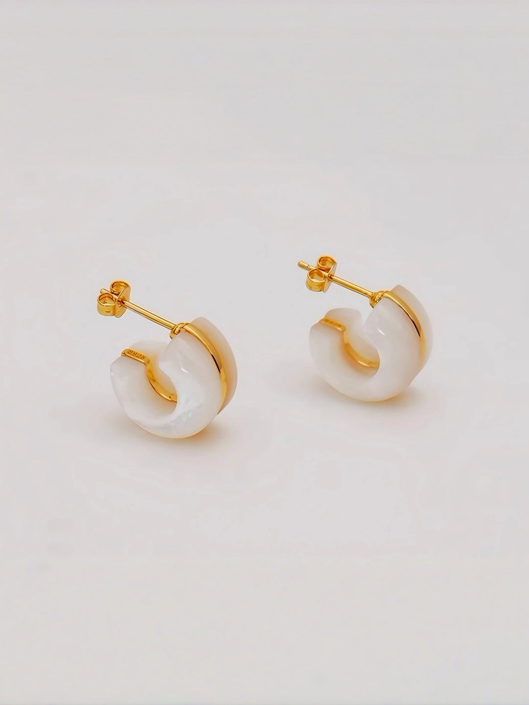 Modern Gem Hoop Earrings-Earrings-SoulAdorne