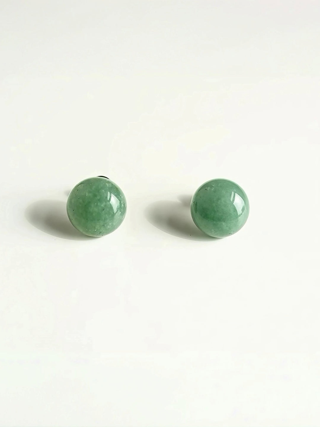 Agate Sphere Stud Earrings-Earrings-SoulAdorne