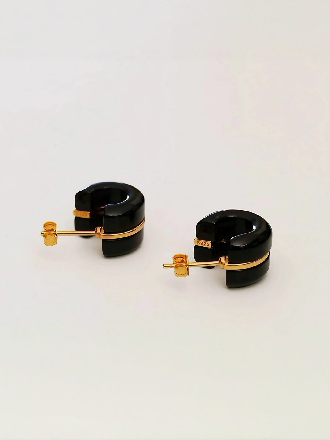 Modern Gem Hoop Earrings-Earrings-SoulAdorne