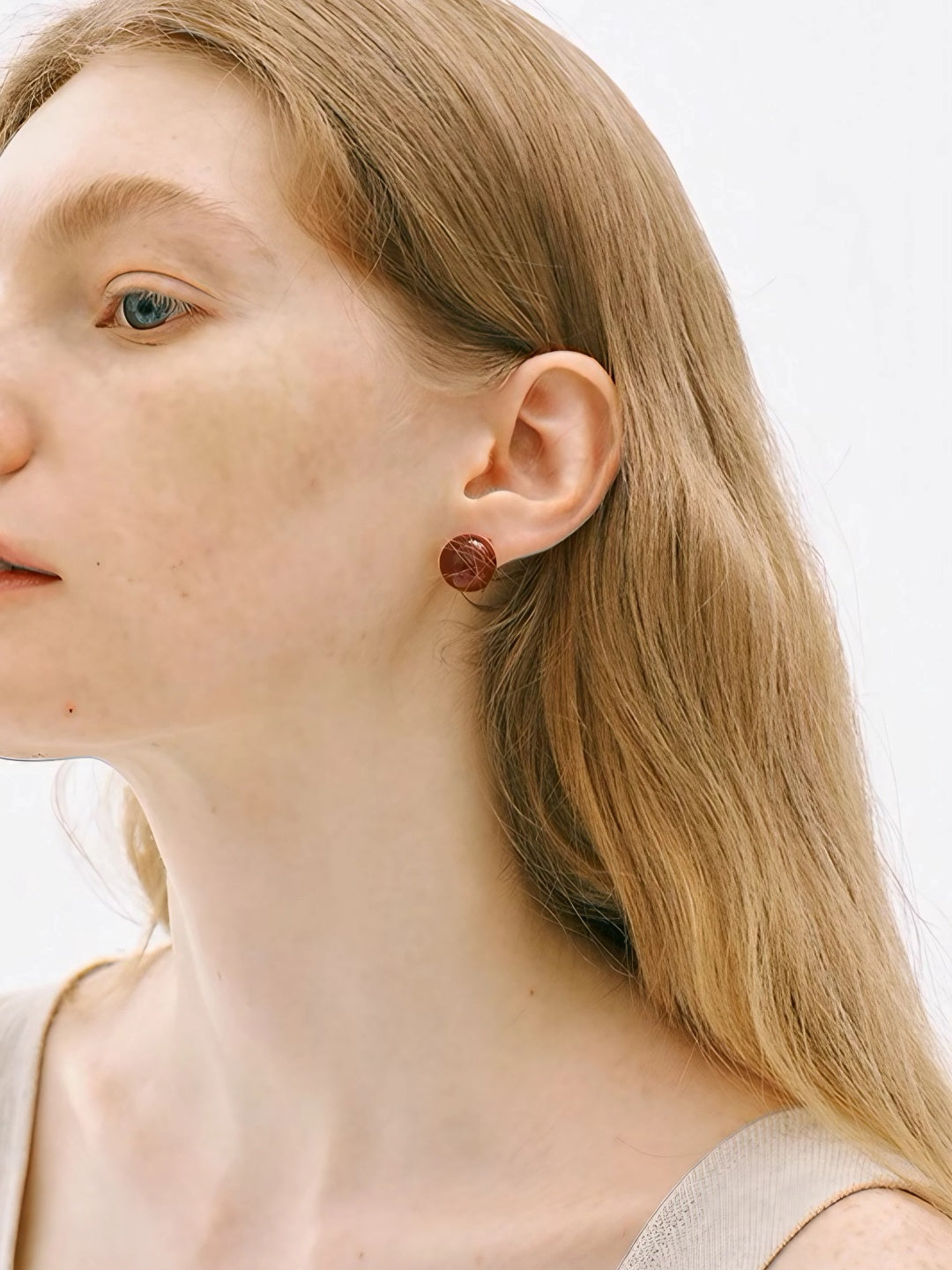 Agate Sphere Stud Earrings-Earrings-SoulAdorne
