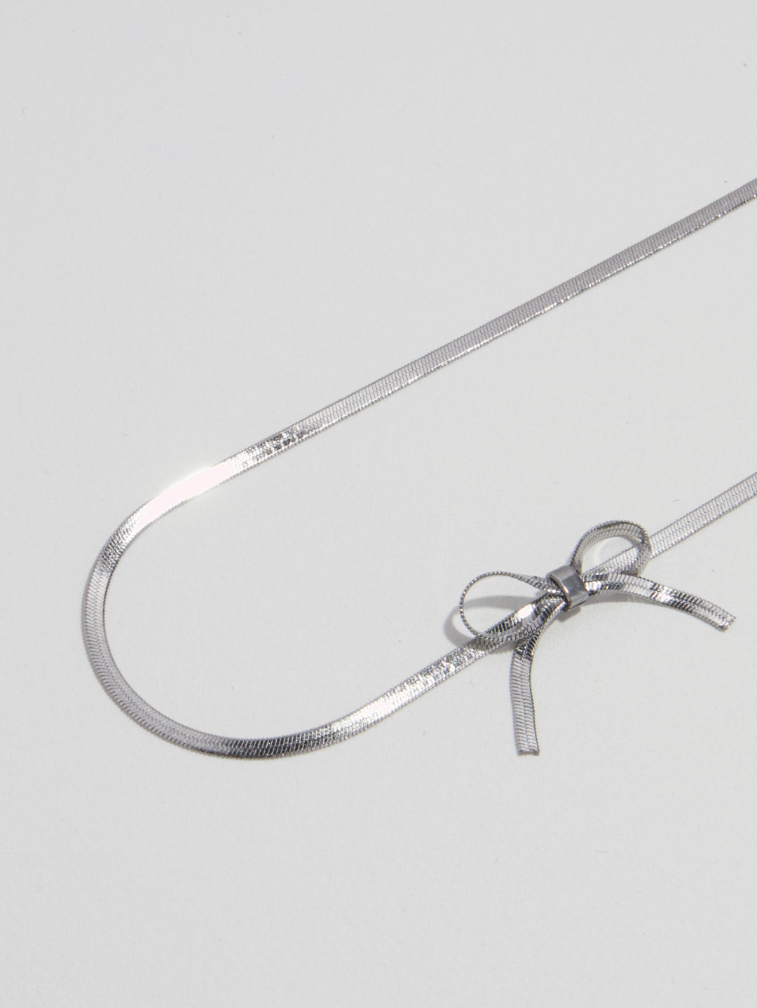 Sterling Silver Bow Choker Necklace-Necklaces-SoulAdorne