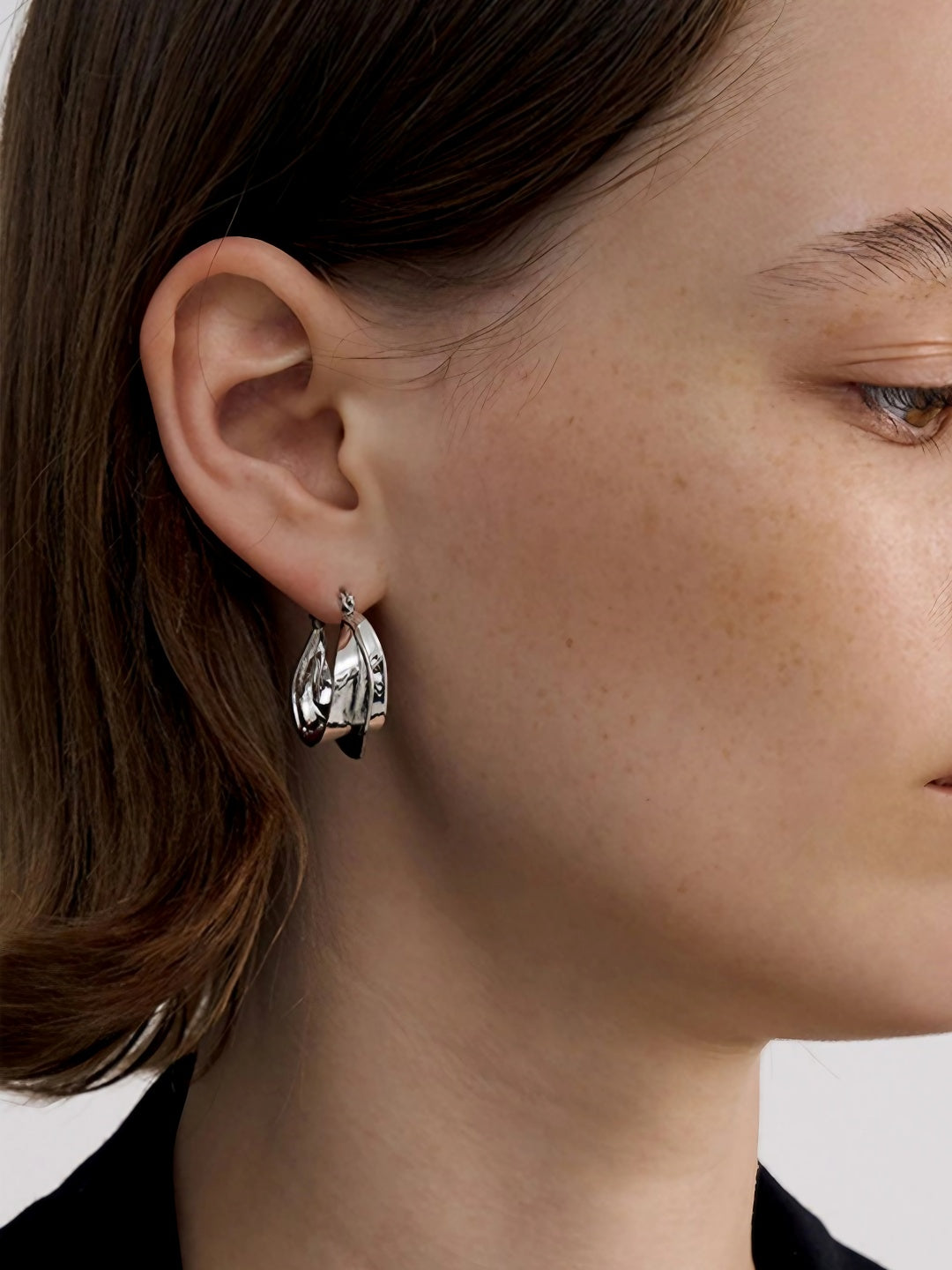 Asym Hoop Earrings-Earrings-SoulAdorne
