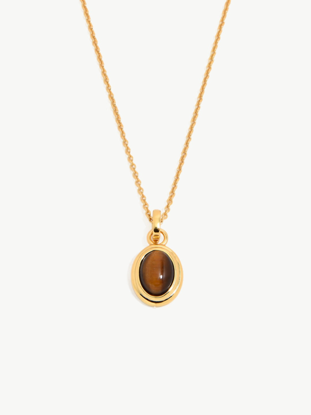 Oval Gemstone Pendant Necklace-Necklaces-SoulAdorne