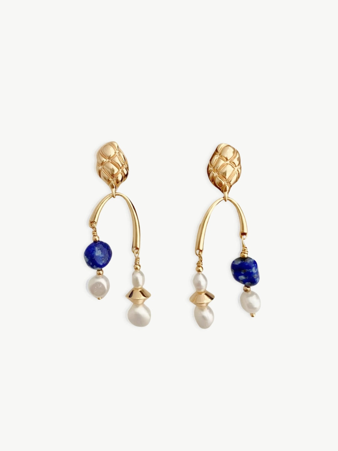 Arc Pearl Drop Earrings-Earrings-SoulAdorne