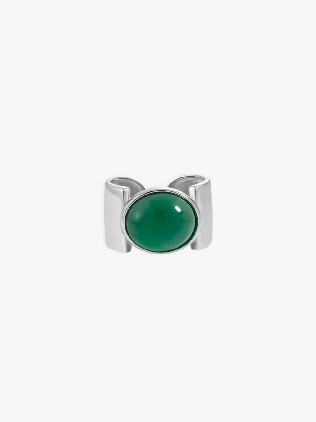 Glossy Oval Stone Ring