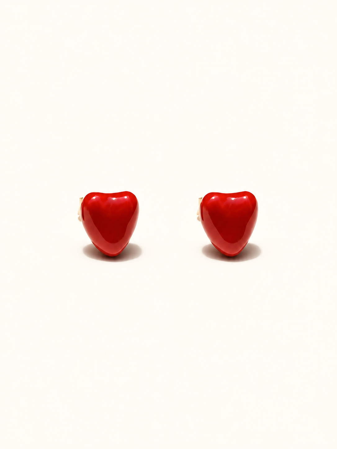 Enamel Heart Stud Earrings