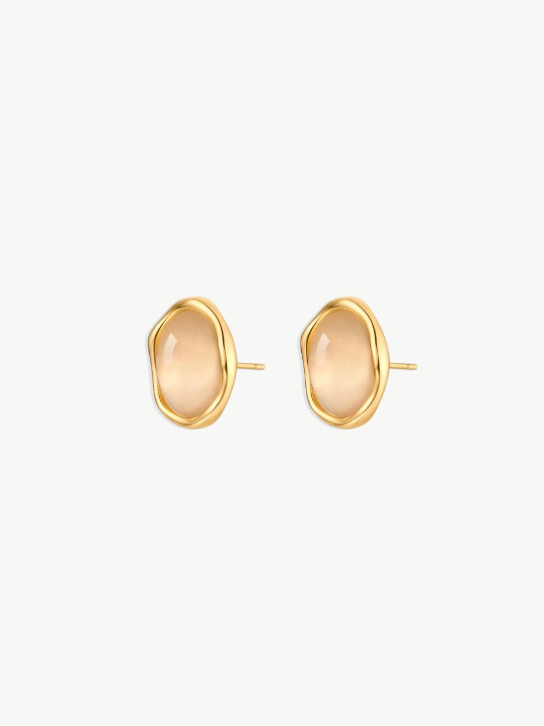 Golden Aura Disc Studs-Earrings-SoulAdorne