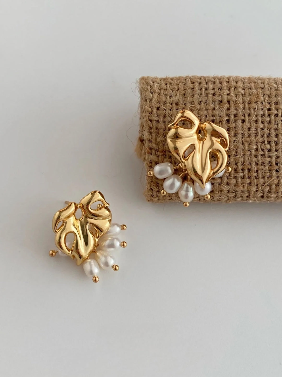 Lotus Floral Pearl Drops-Earrings-SoulAdorne