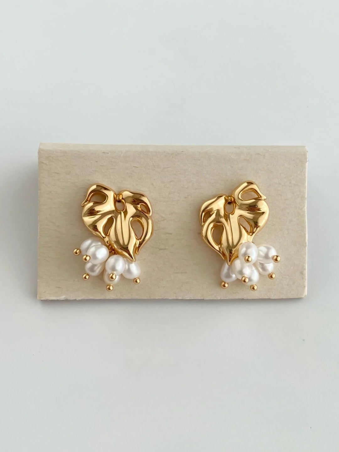 Lotus Floral Pearl Drops-Earrings-SoulAdorne