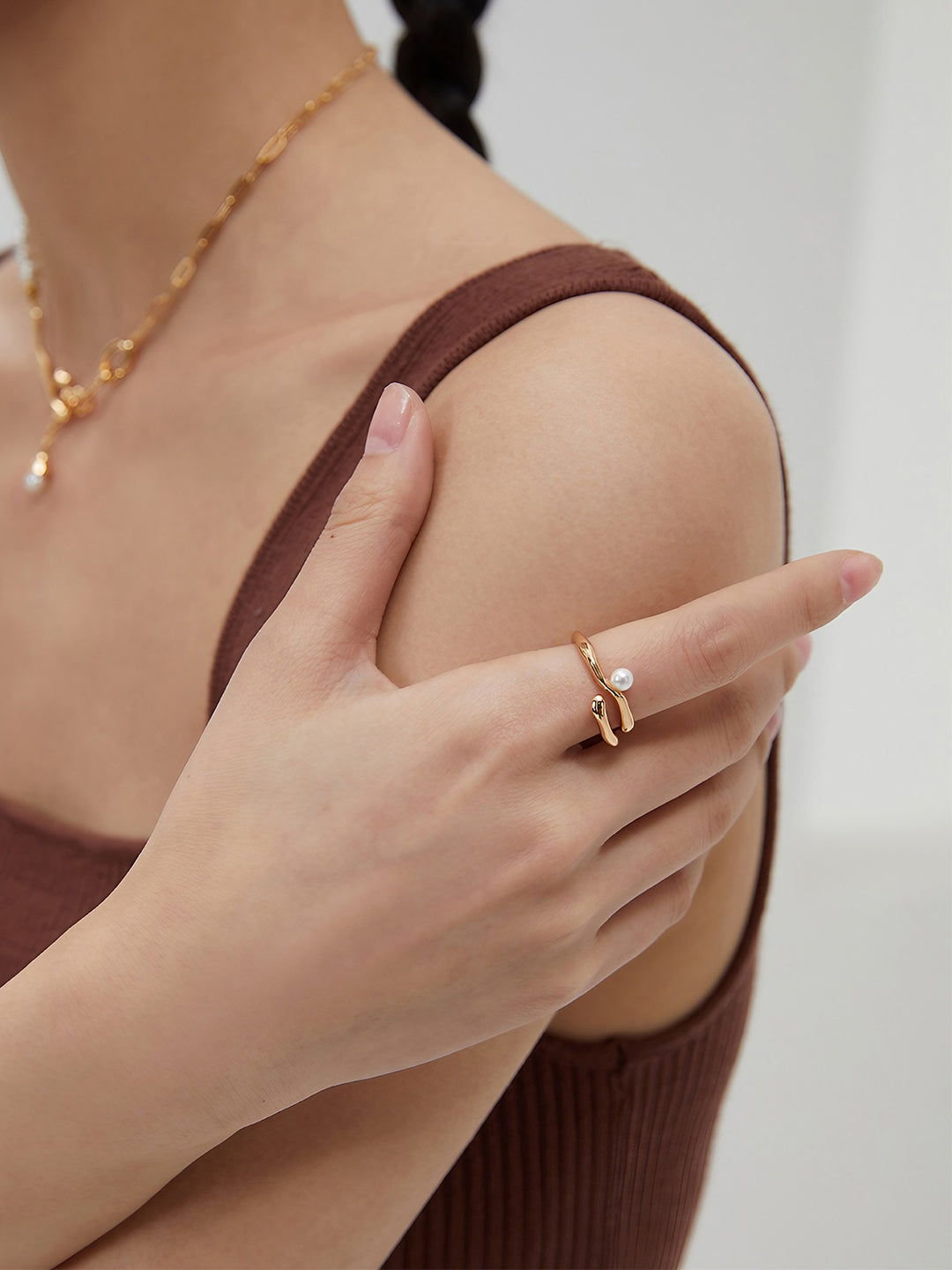 Pearlescent Embrace Ring-Rings-SoulAdorne
