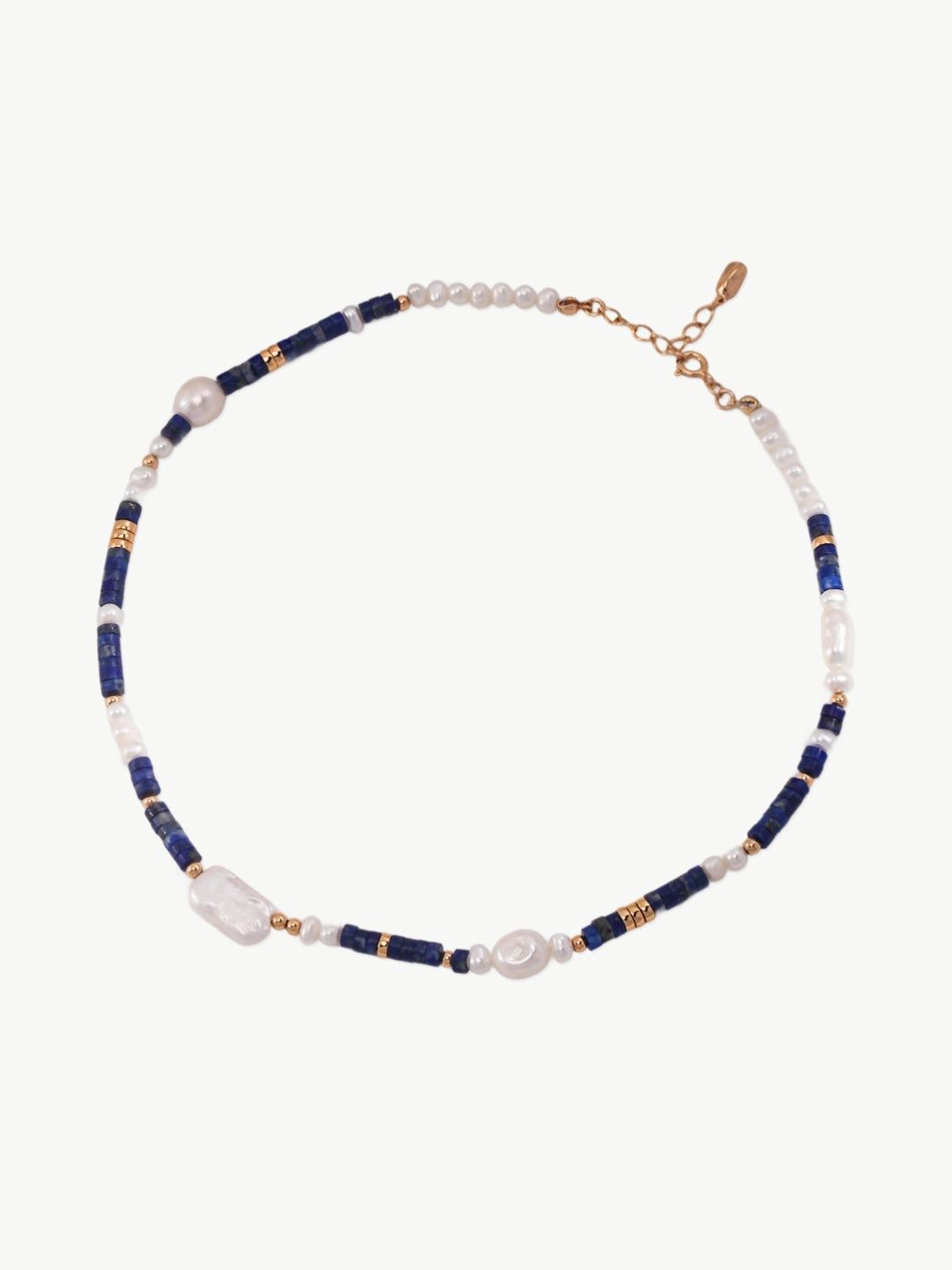 Lapis Pearl Necklace-Necklaces-SoulAdorne