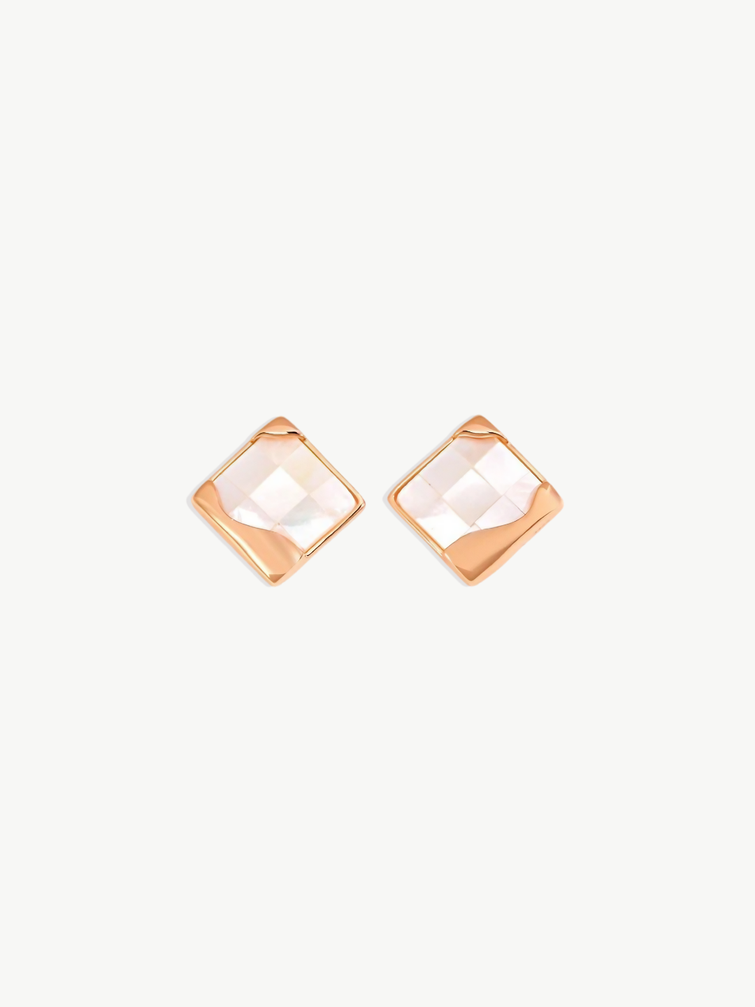 Luminous Frame Mother-of-Pearl Studs-Earrings-SoulAdorne
