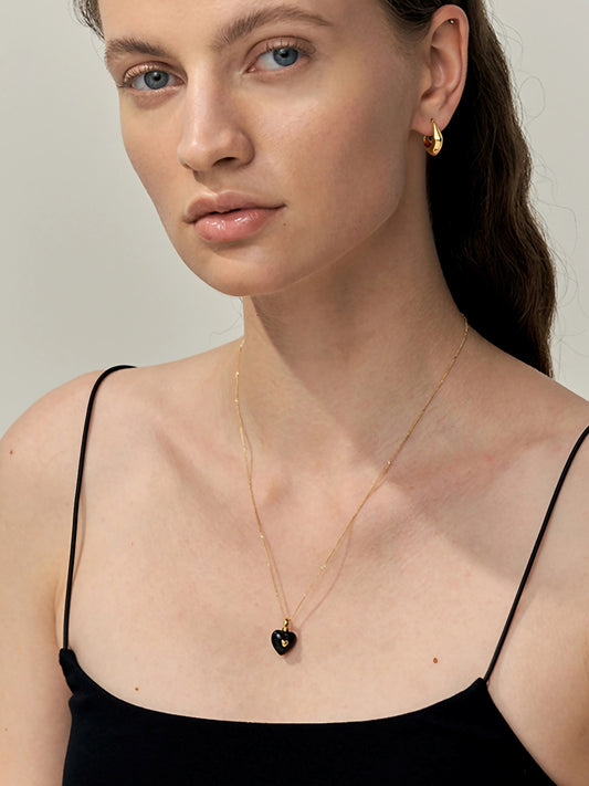 Layered Heart Charm Necklace-Necklaces-SoulAdorne