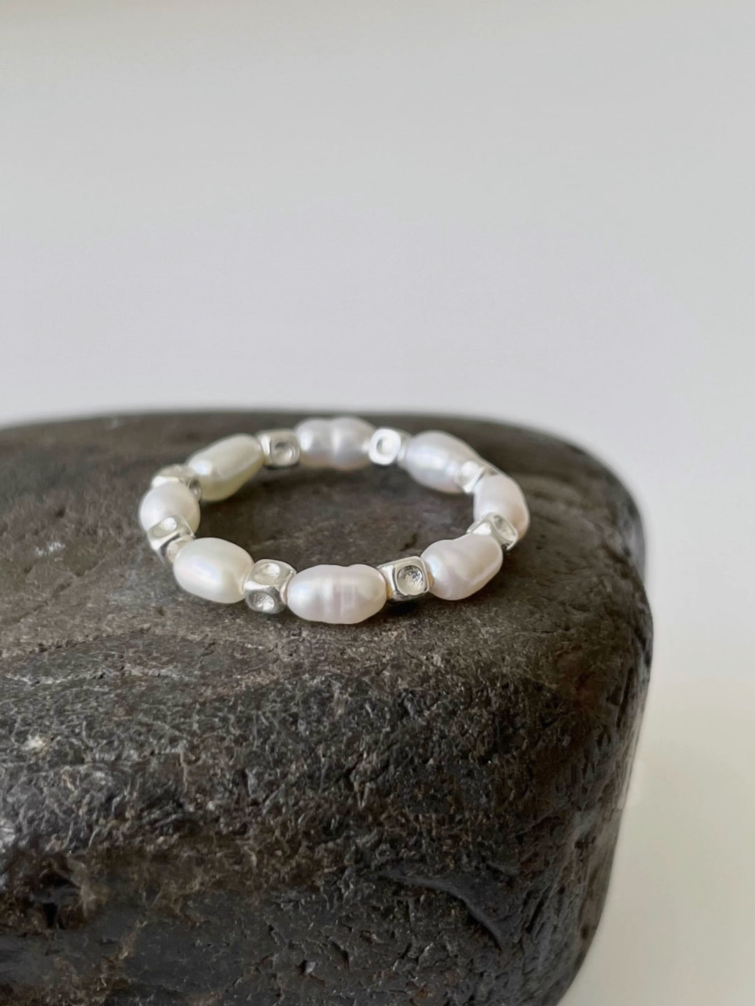Beaded Pearl Elastic Ring-Rings-SoulAdorne