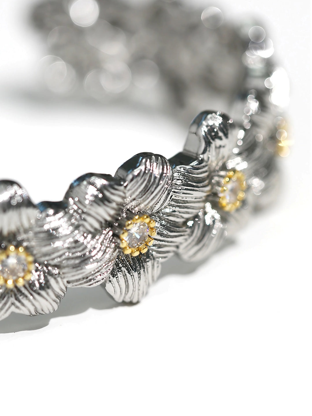 Golden Bloom Cuff Bracelet-Bracelets-SoulAdorne
