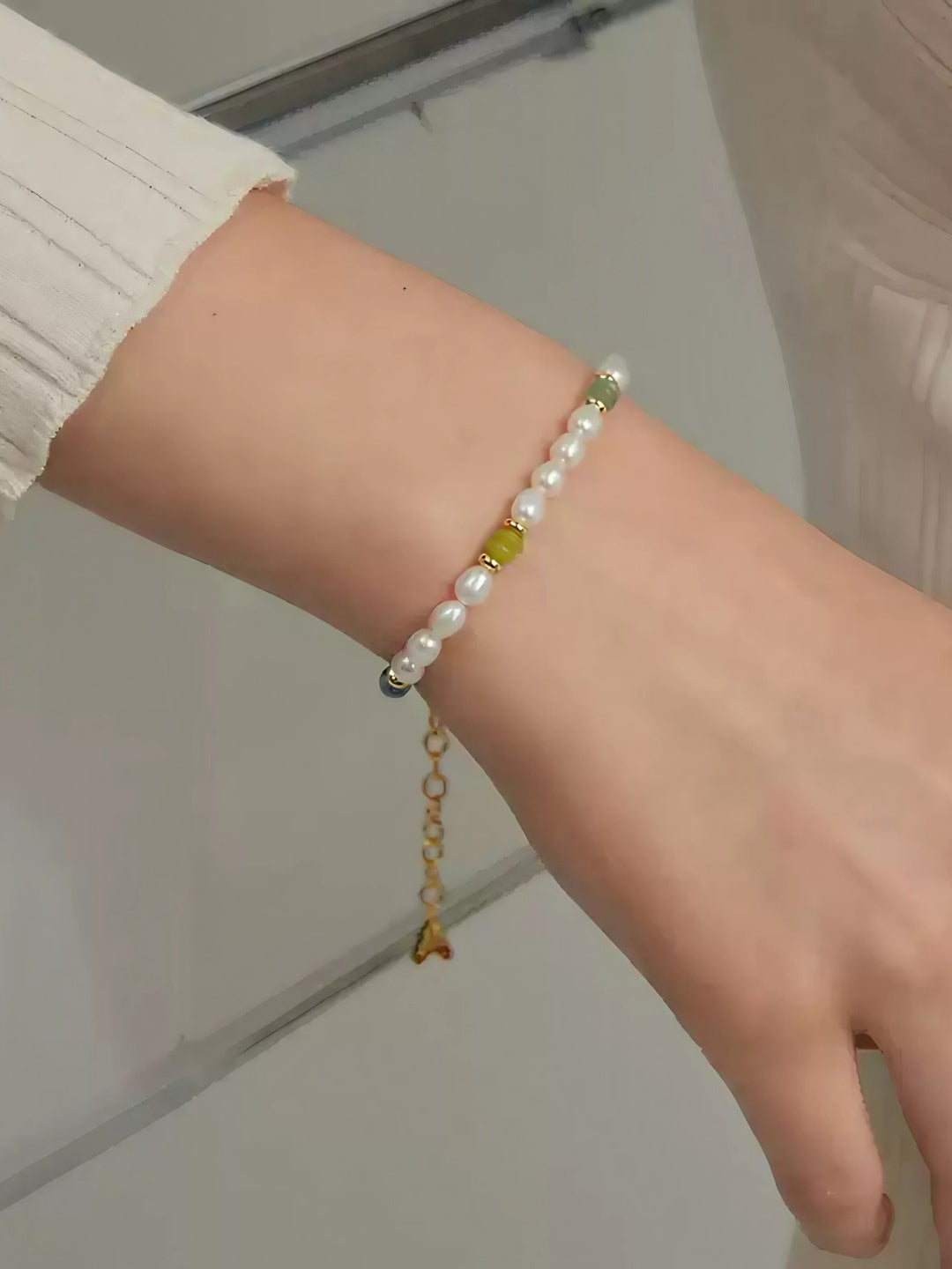 Color-Block Natural Pearl Bracelet-Bracelets-SoulAdorne