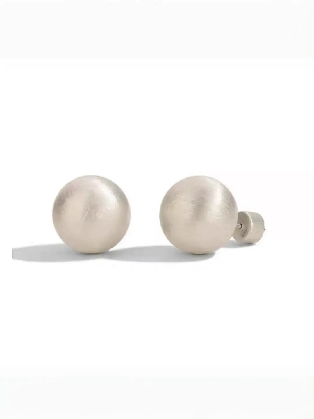Silver Ball Stud Earrings-Earrings-SoulAdorne