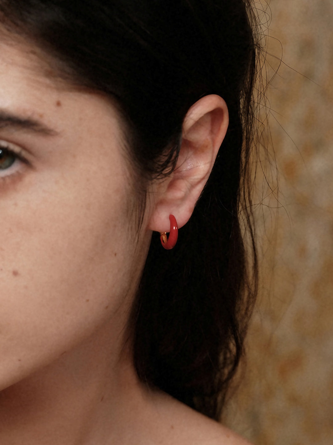 Crimson Velvet Hoop Earrings-Earrings-SoulAdorne