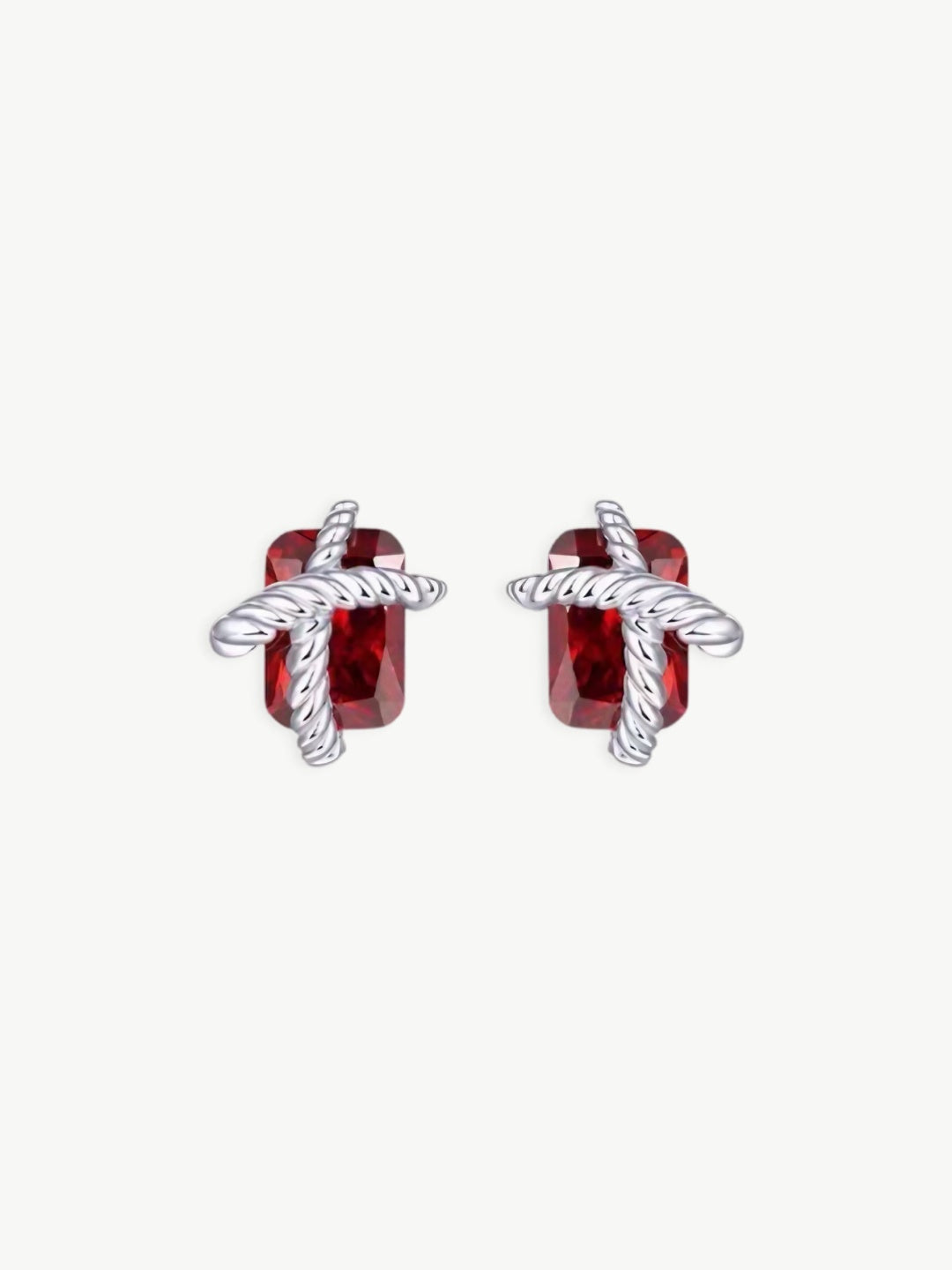 Crimson Knot Stud Earrings-Earrings-SoulAdorne