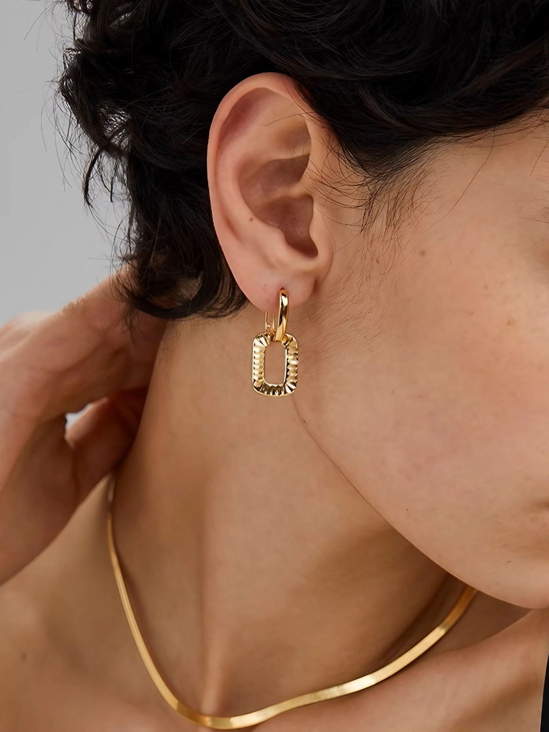 Geometric Edge Drop Earrings-Earrings-SoulAdorne