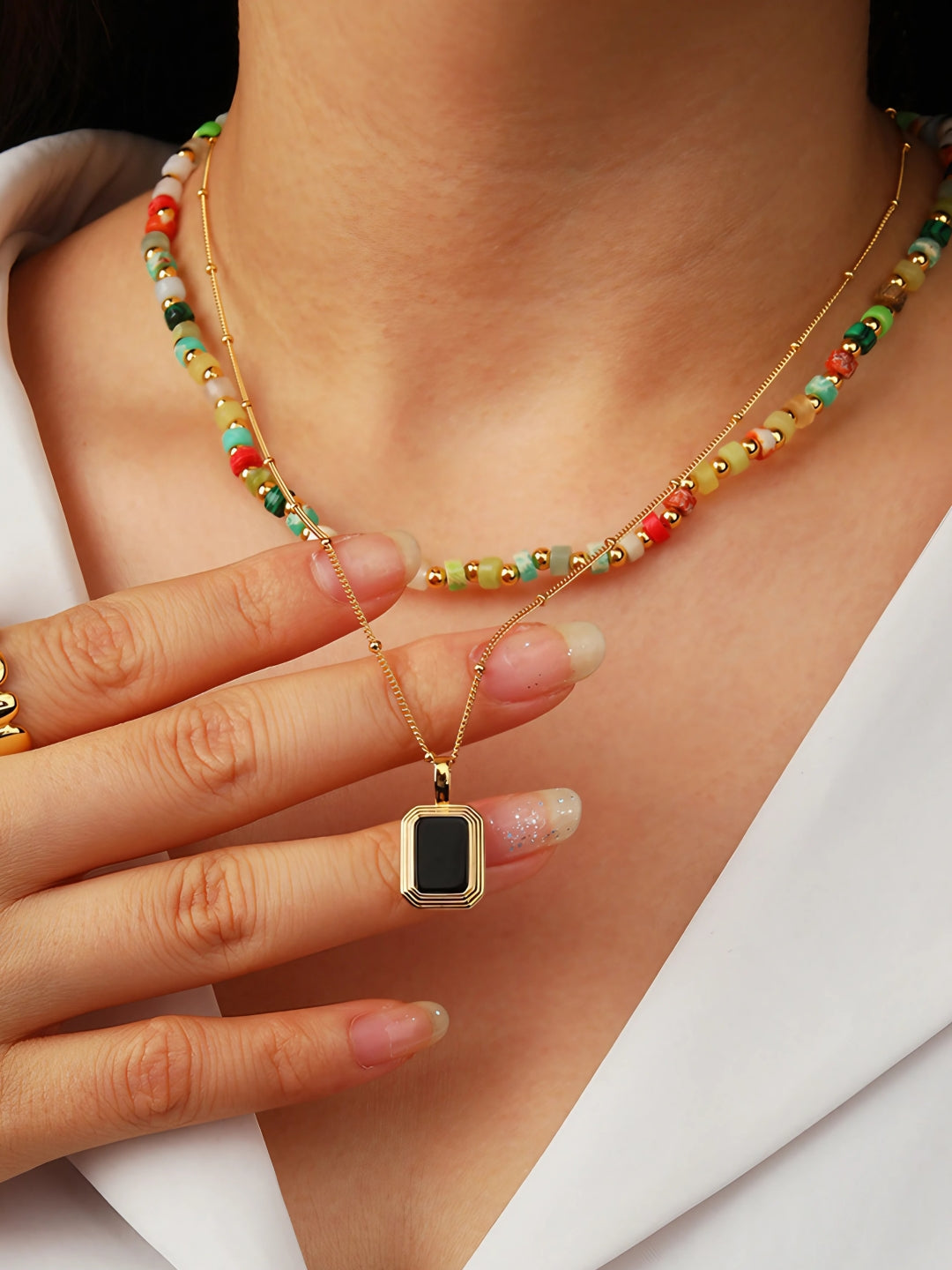 Geometric Reversible Pendant Necklace-Necklaces-SoulAdorne