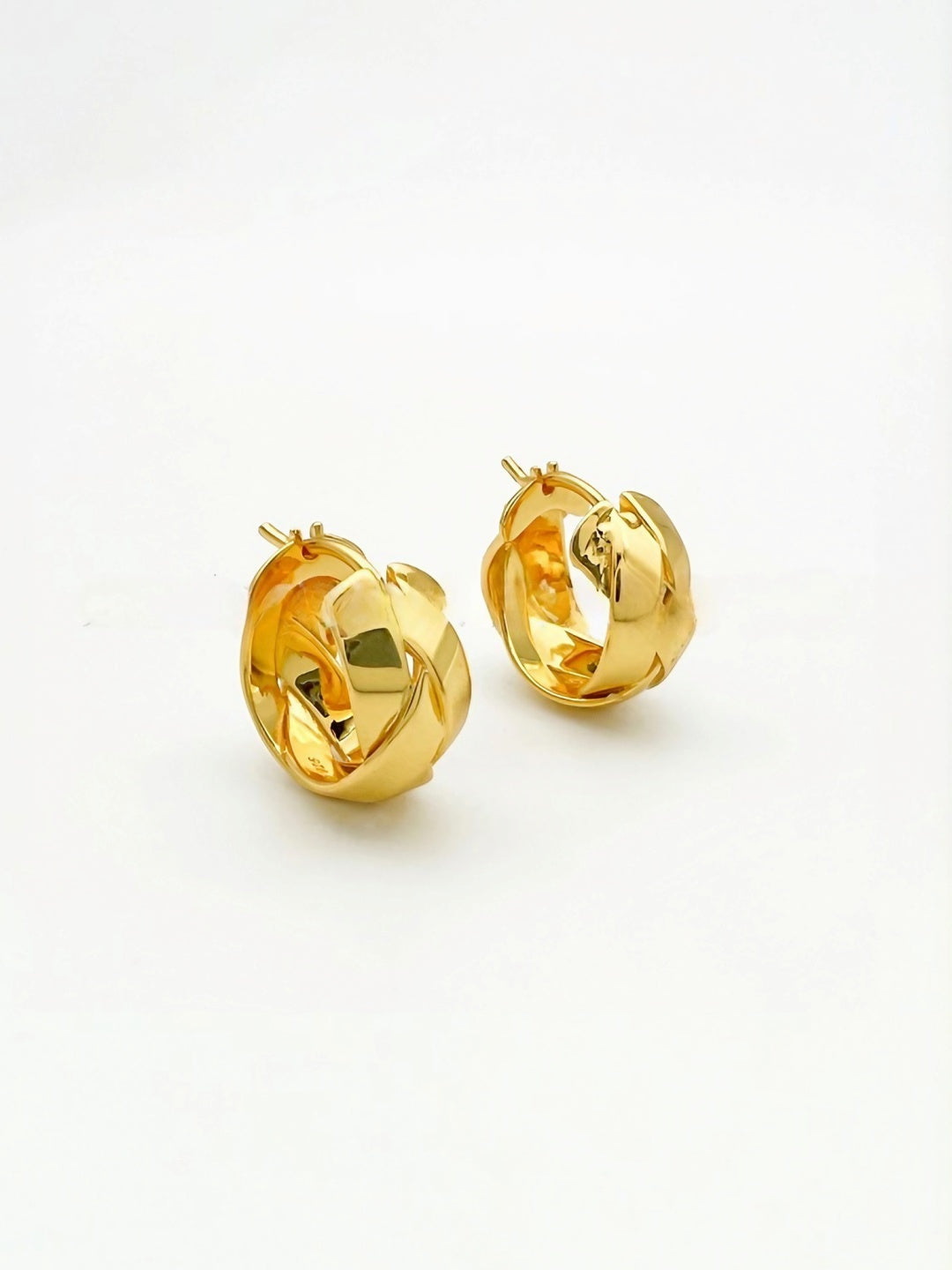 French Braided Hoop Earrings-Earrings-SoulAdorne