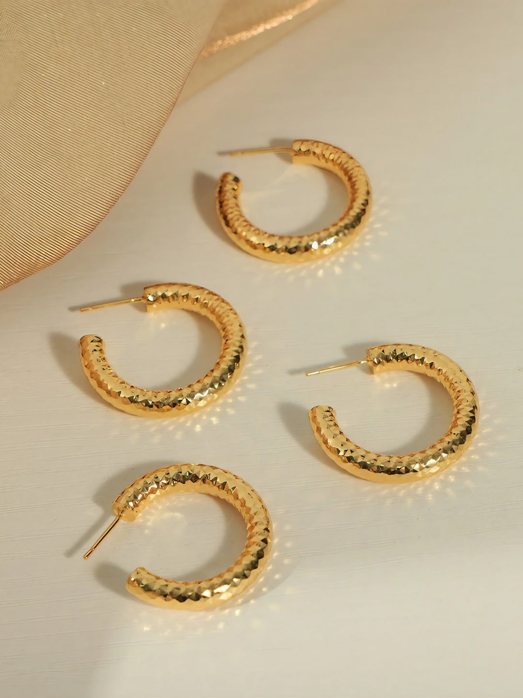 Copper C-Hoop Earrings-Earrings-SoulAdorne