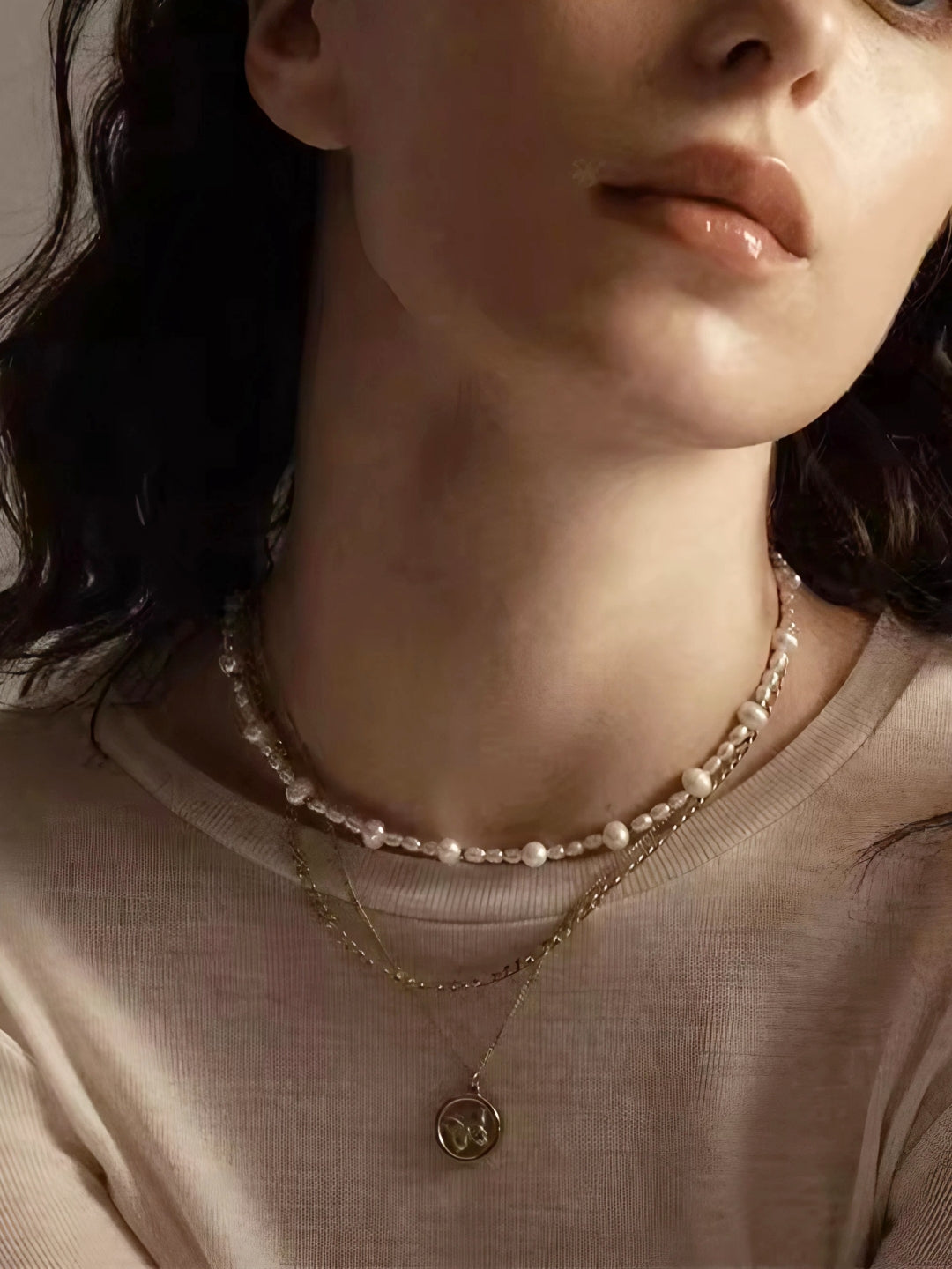 Butterfly Coin Pendant Necklace-Necklaces-SoulAdorne