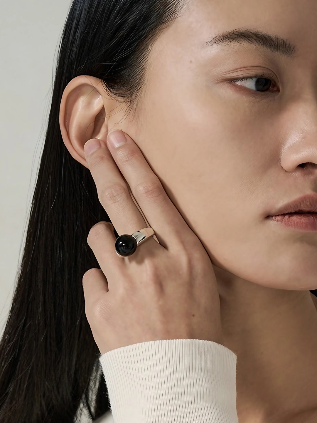 Glossy Dome Accent Ring-Rings-SoulAdorne