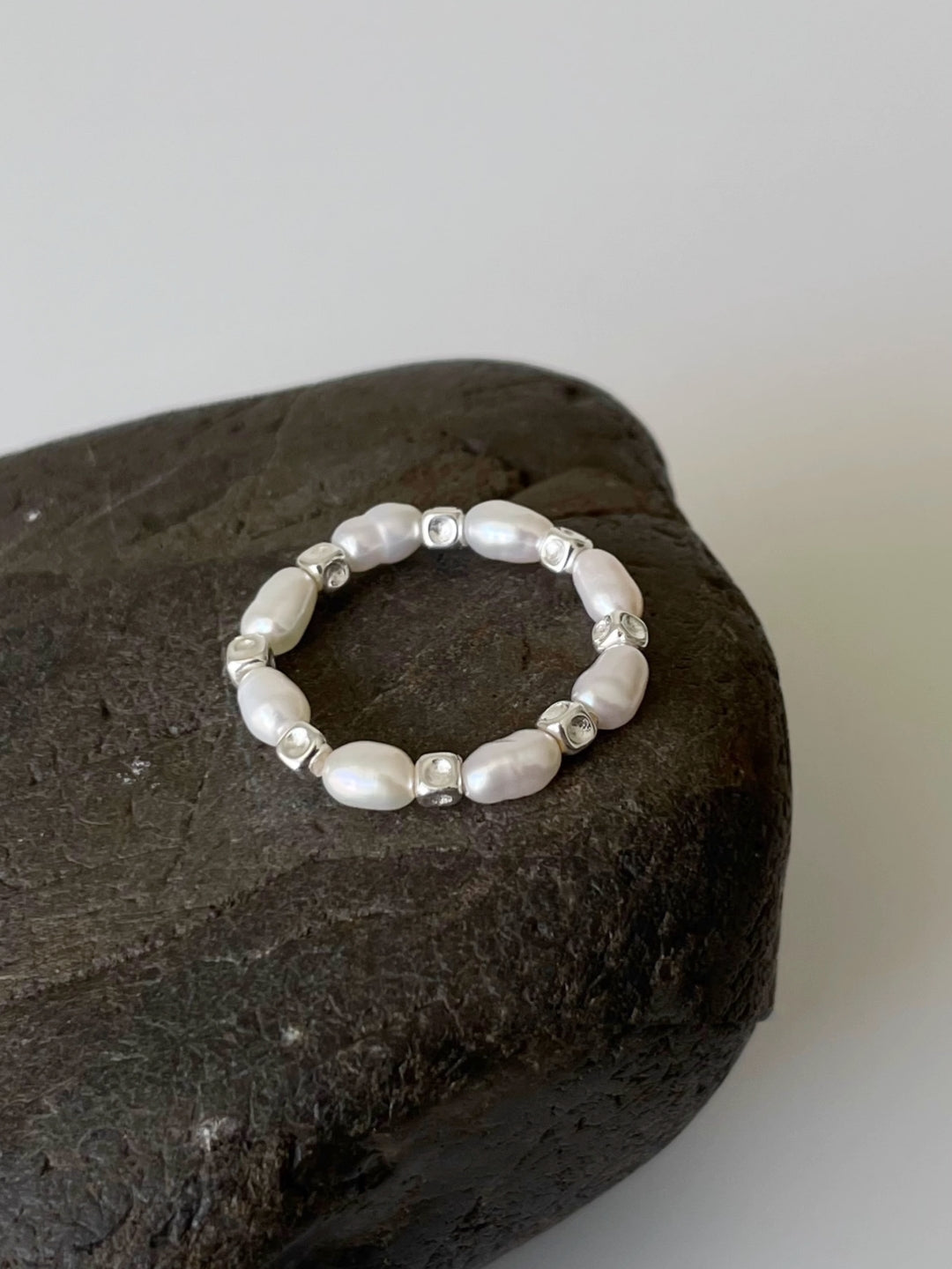Beaded Pearl Elastic Ring-Rings-SoulAdorne