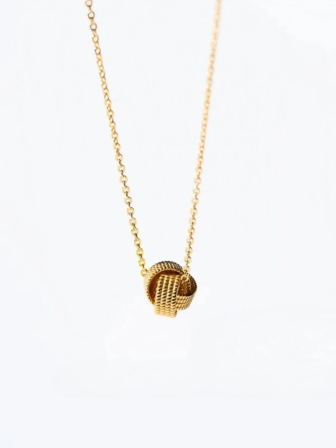 Textured Knot Pendant Necklace-Necklaces-SoulAdorne