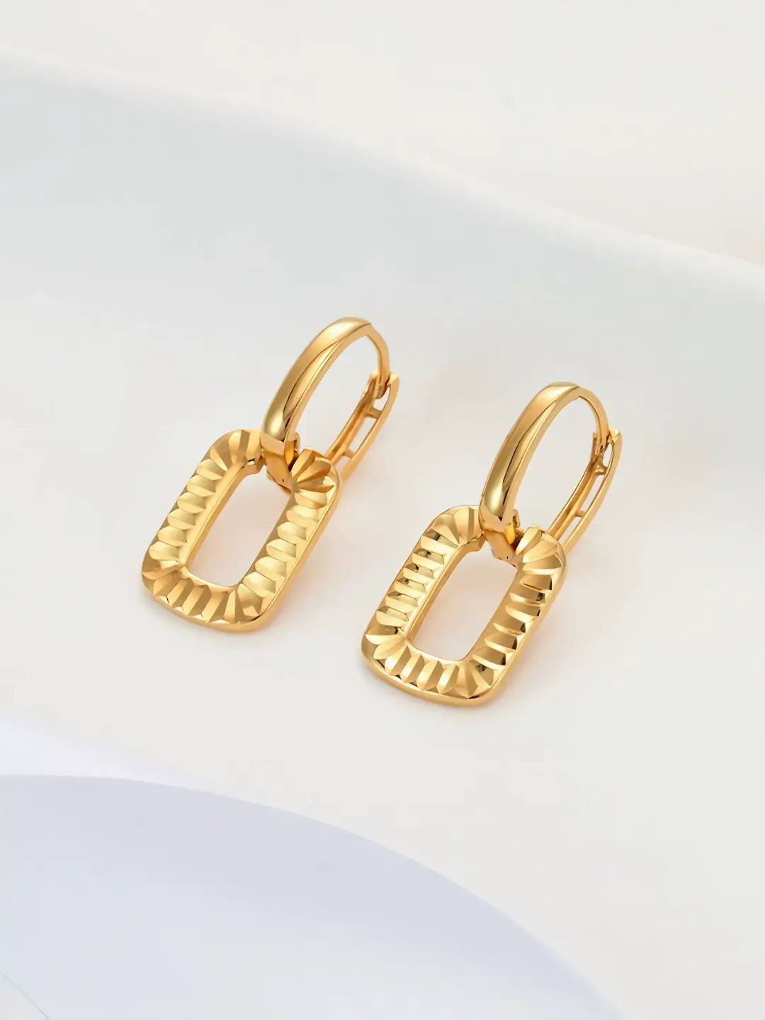 Geometric Edge Drop Earrings-Earrings-SoulAdorne
