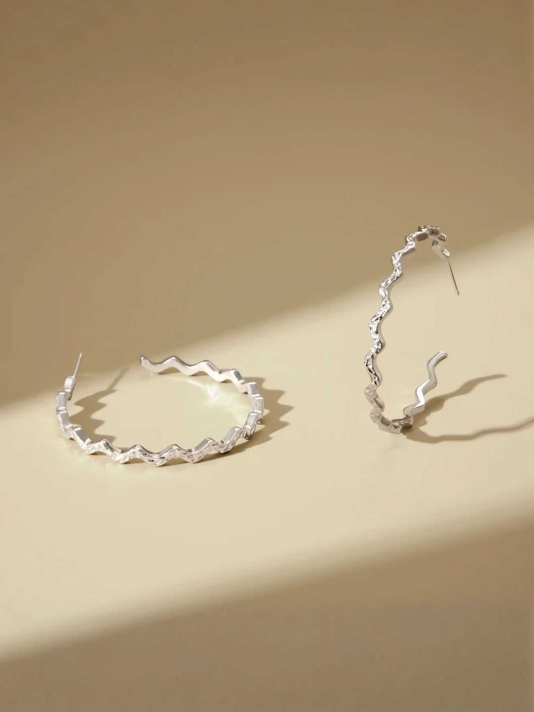 Wave Hoop Earrings-Earrings-SoulAdorne