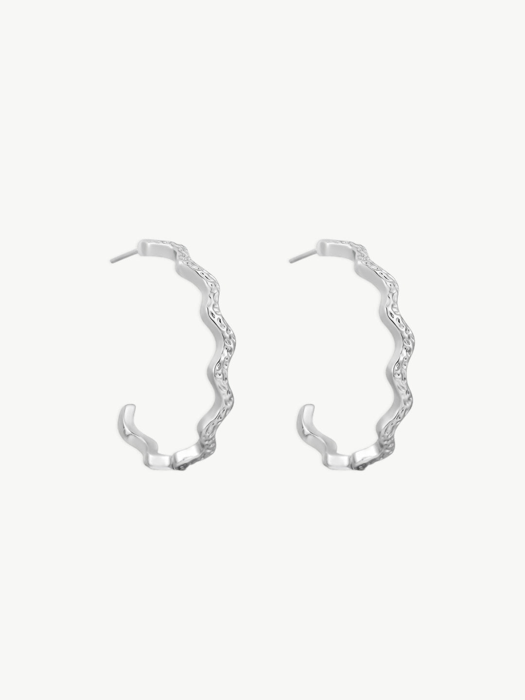 Wave Hoop Earrings-Earrings-SoulAdorne