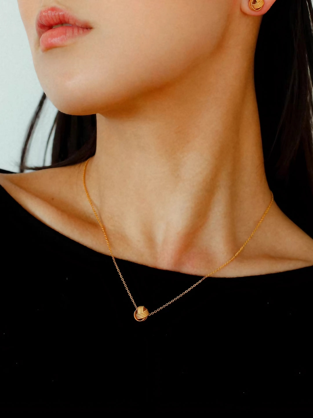 Textured Knot Pendant Necklace-Necklaces-SoulAdorne