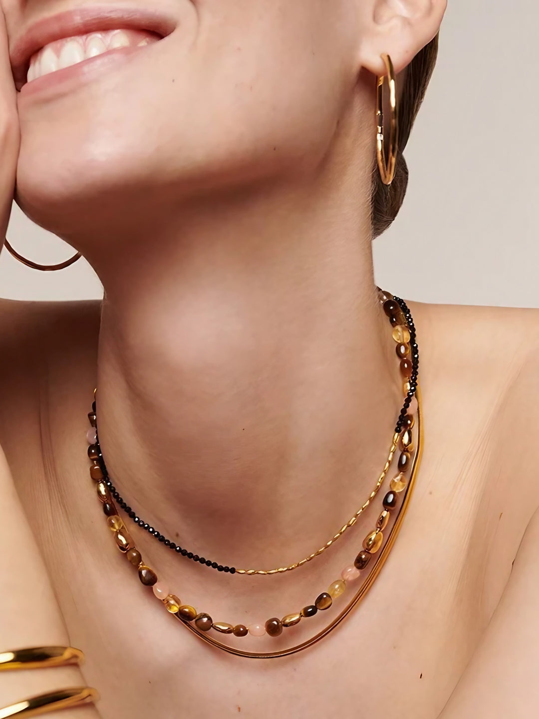 Gemstone Bead Chain Necklace-Necklaces-SoulAdorne