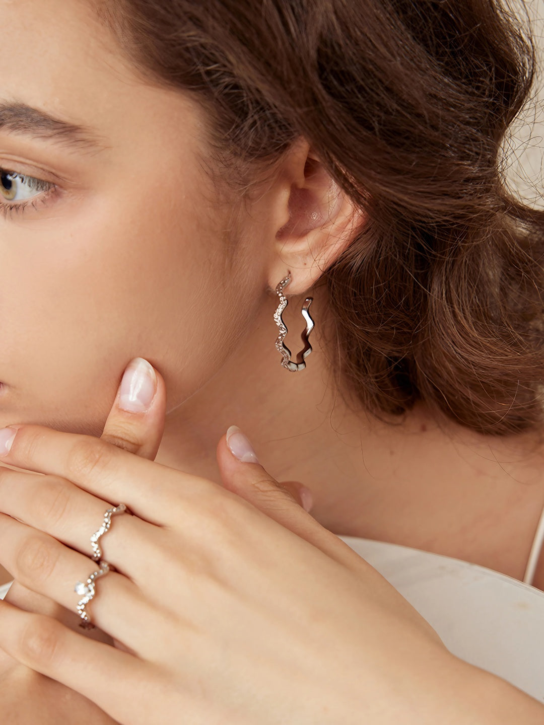 Wave Hoop Earrings-Earrings-SoulAdorne