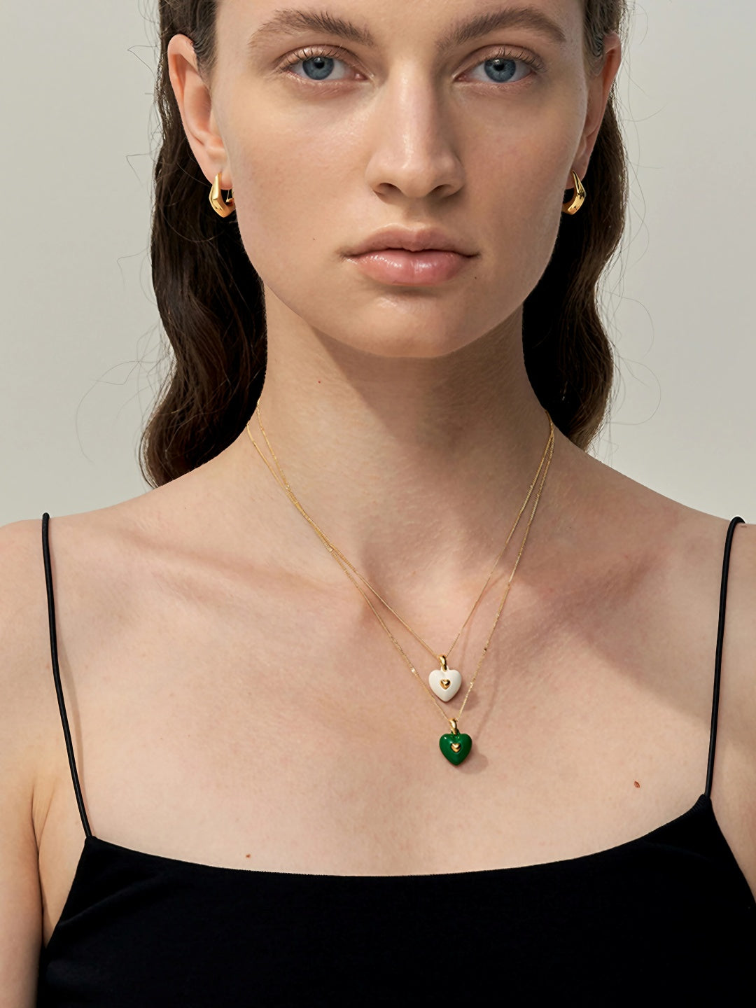 Layered Heart Charm Necklace-Necklaces-SoulAdorne