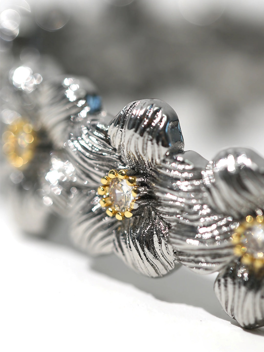 Golden Bloom Cuff Bracelet-Bracelets-SoulAdorne