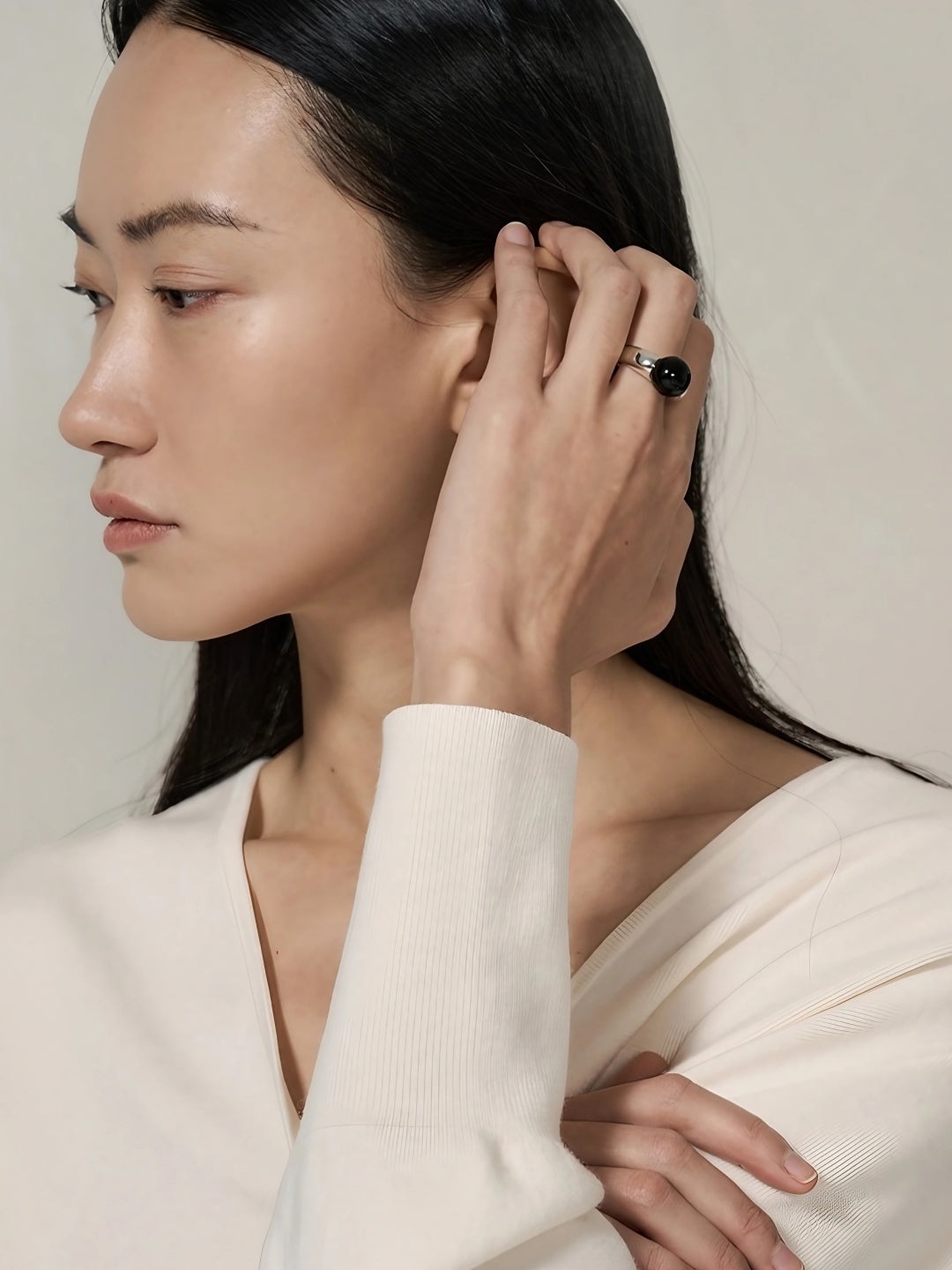 Glossy Dome Accent Ring-Rings-SoulAdorne
