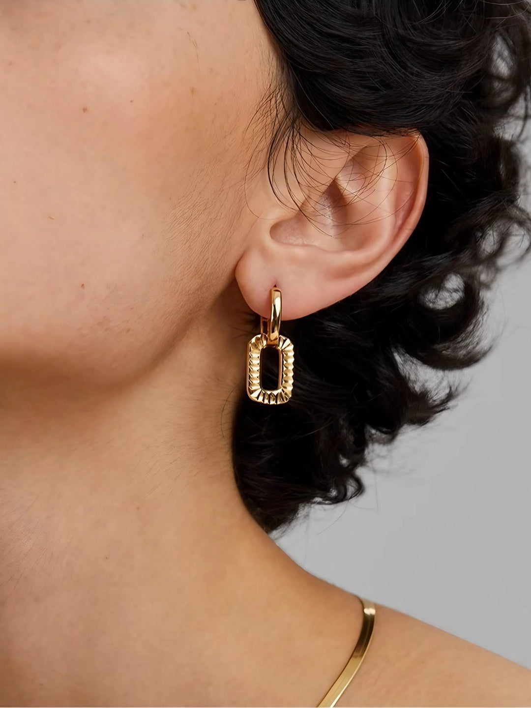 Geometric Edge Drop Earrings-Earrings-SoulAdorne