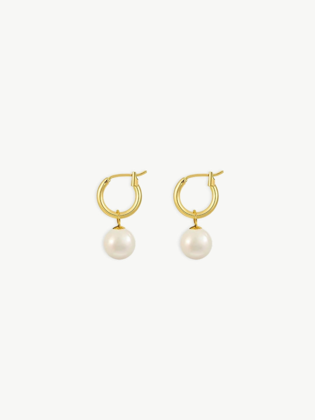 Orb Hoop Pearl Earrings-Earrings-SoulAdorne