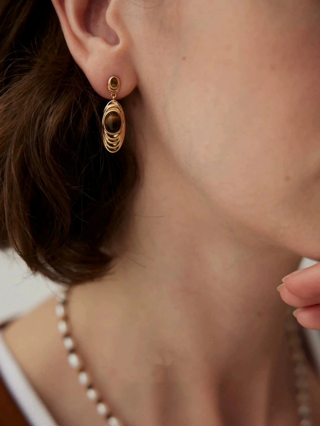 Oval Tigerite Drops-Earrings-SoulAdorne