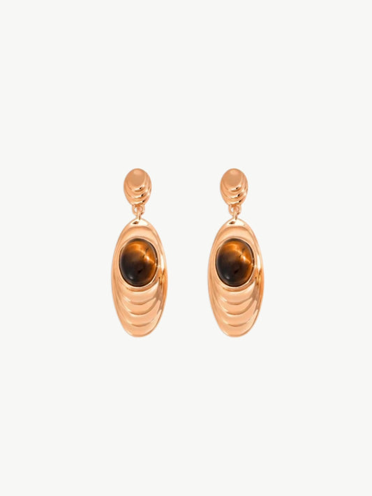 Oval Tigerite Drops-Earrings-SoulAdorne