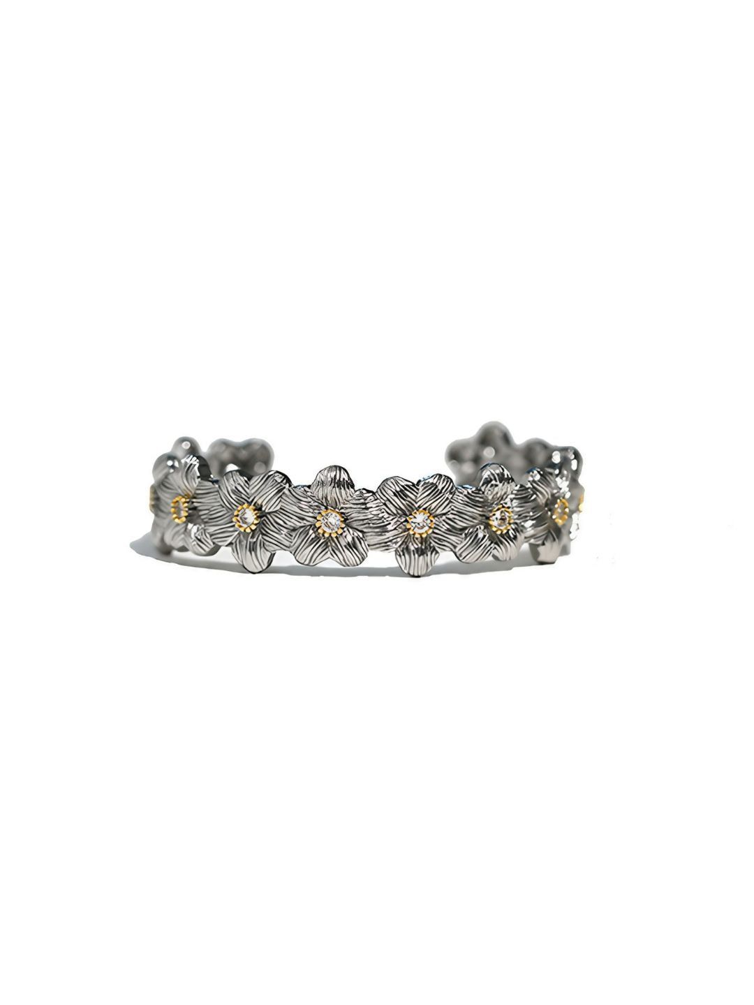 Golden Bloom Cuff Bracelet-Bracelets-SoulAdorne