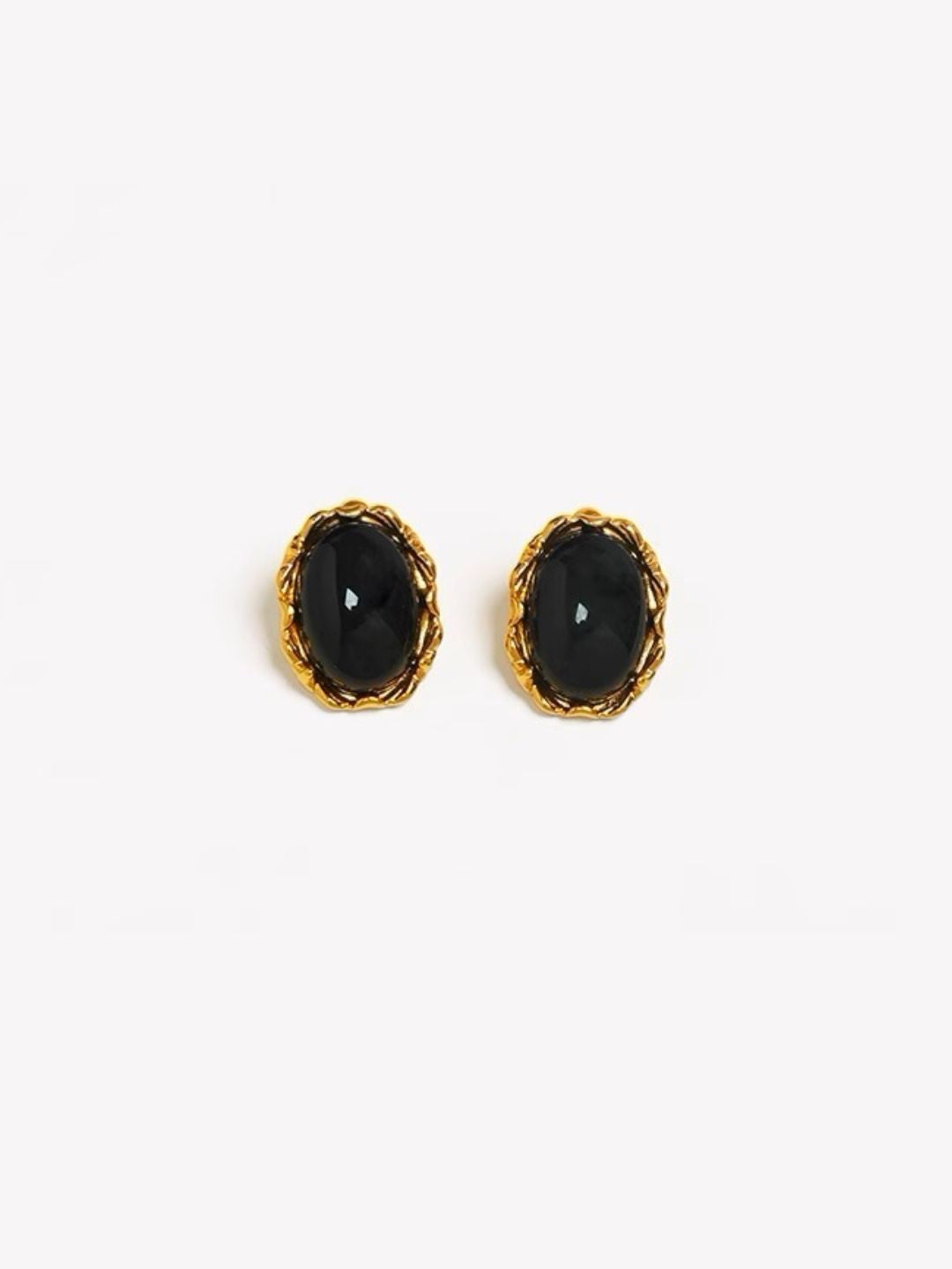 Oval Gem Stud Earrings-Earrings-SoulAdorne