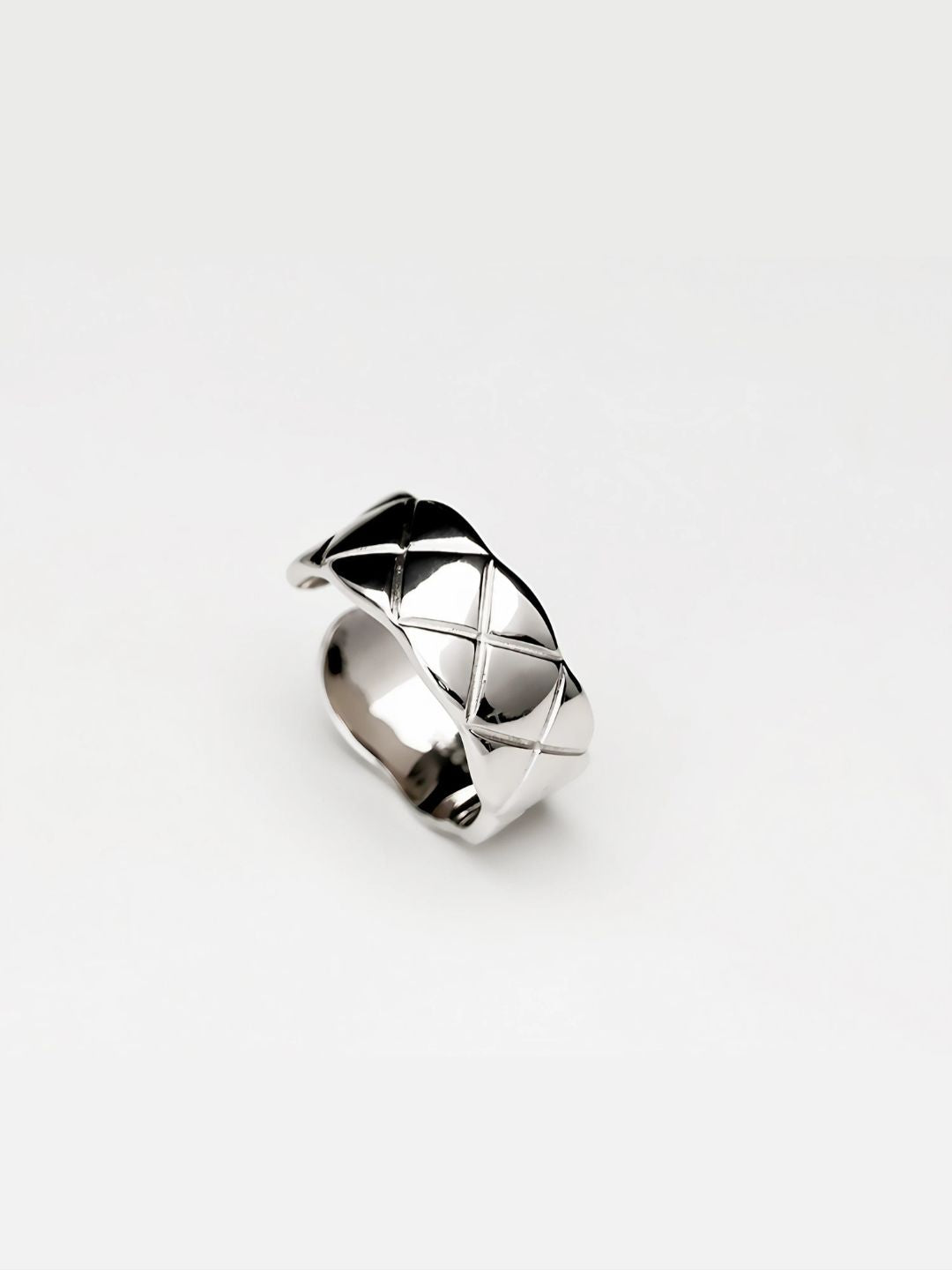 925 Silver Diamond-Pattern Ring-Rings-SoulAdorne