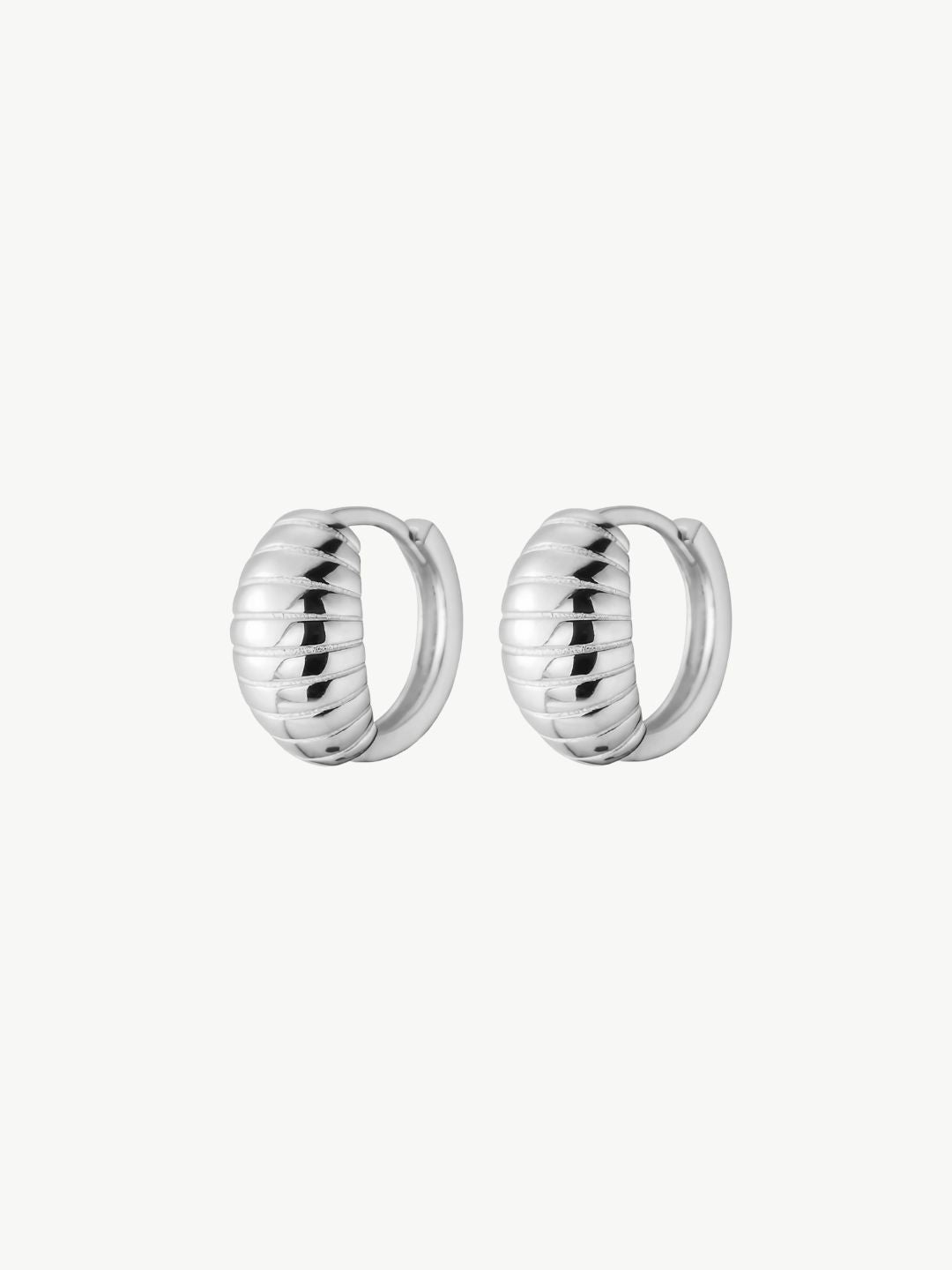 Bullhorn Threaded Huggie Earrings-Earrings-SoulAdorne